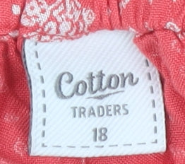Cotton Traders Women's Red Geometric Skirt Size 18
