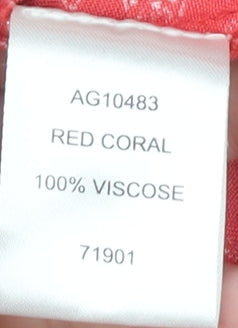 Cotton Traders Women's Red Geometric Skirt Size 18