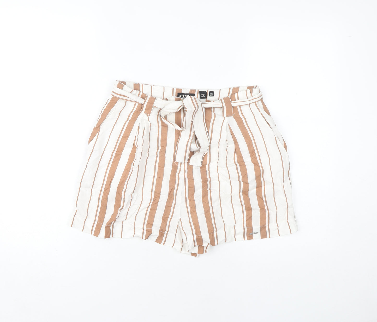 Superdry Women's Striped Shorts, Multicoloured, Size 10