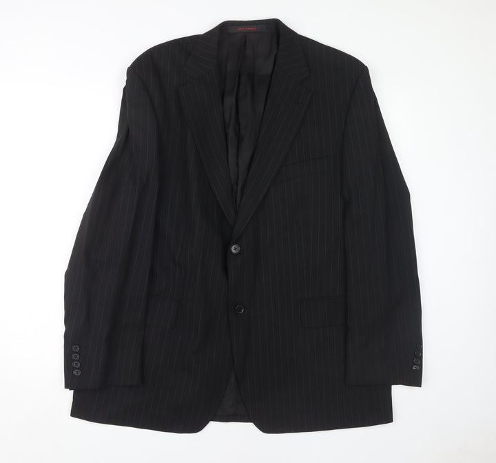 Jeff Banks Men's Black Striped Blazer 44R
