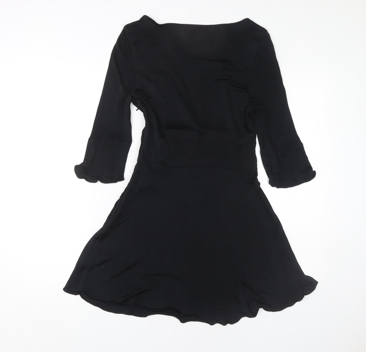 Karen Millen Women's Black Wrap Dress UK 14 Viscose