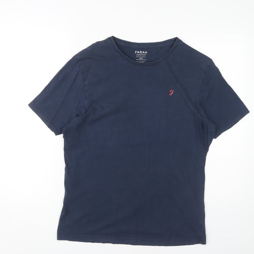 Farah Men's Blue Cotton Loungewear T-Shirt Large