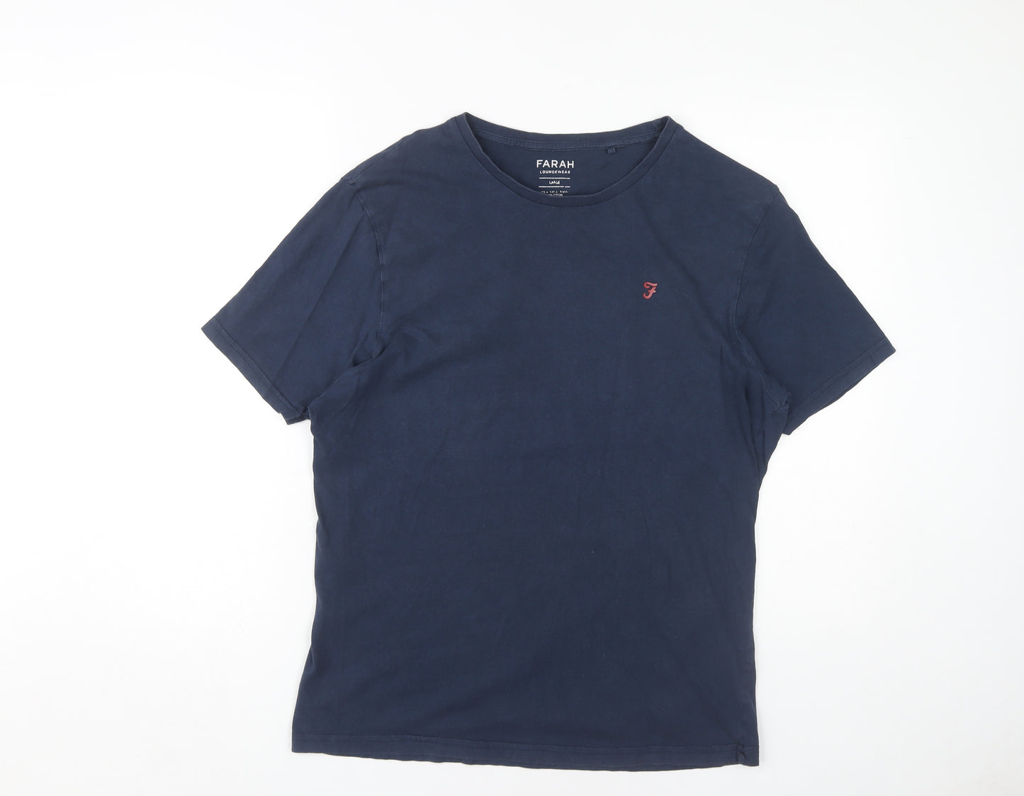 Farah Men's Blue Cotton Loungewear T-Shirt Large