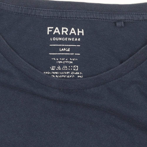 Farah Men's Blue Cotton Loungewear T-Shirt Large