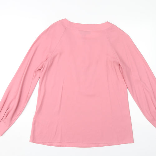 DKNY Women's Pink Blouse, Size S, Boat Neck