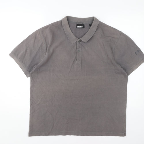 DKNY Men's Grey 2XL Polo Short Sleeve Casual