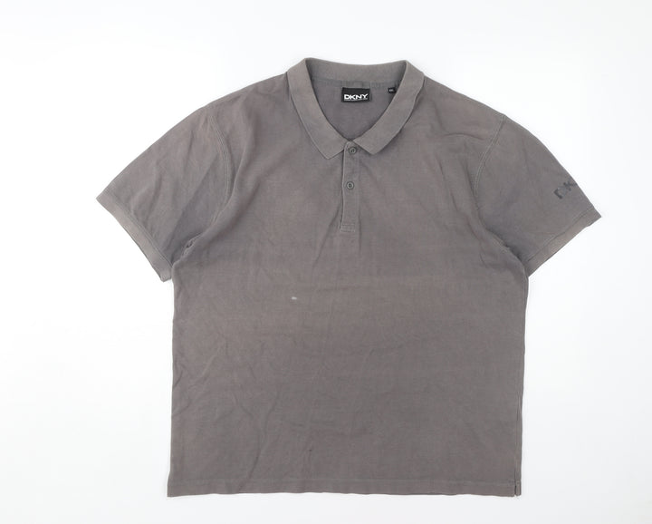 DKNY Men's Grey 2XL Polo Short Sleeve Casual