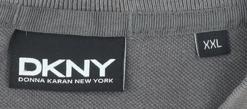 DKNY Men's Grey 2XL Polo Short Sleeve Casual