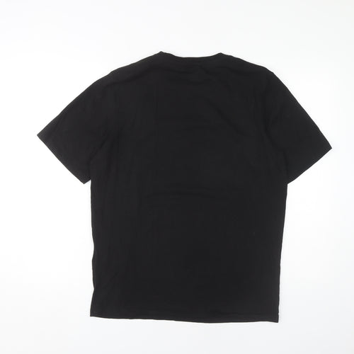 Jack & Jones Men's Black Graphic T-Shirt, M, Cotton