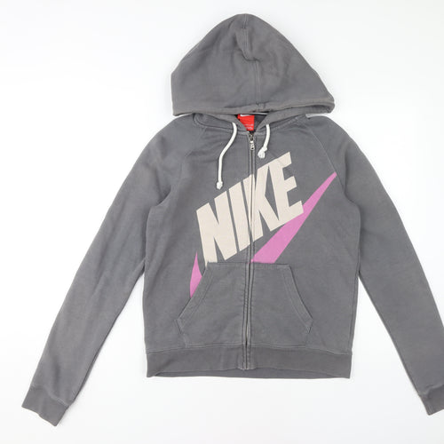 Nike Women's Grey Full Zip Hoodie - S
