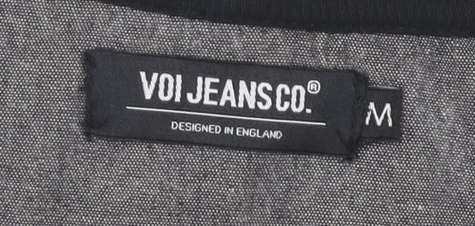 Voi Jeans Co. Men's Black Henley Long Sleeve T-Shirt M
