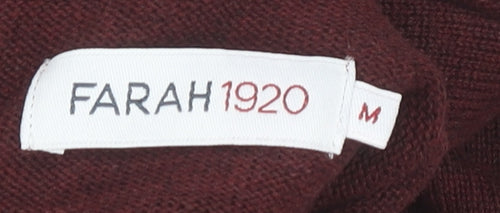 Farah Men's Red High-Neck Cotton Jumper, M
