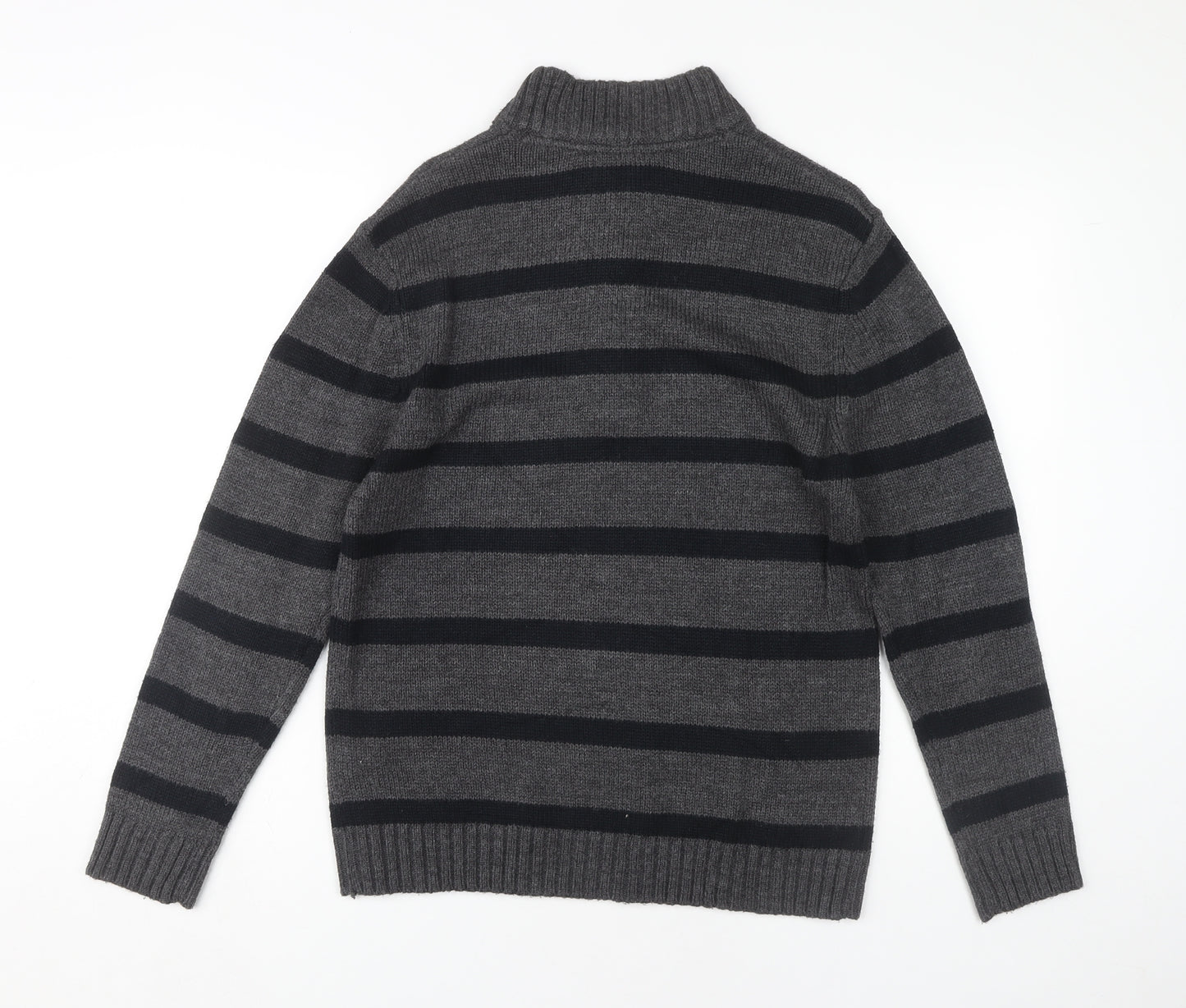 Pierre Cardin Men's Grey Striped Pullover Jumper S
