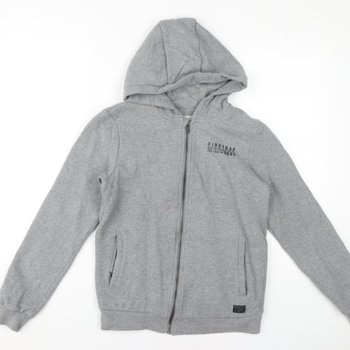 Firetrap Boys Grey Full Zip Hoodie, 13 Years, Cotton Blend