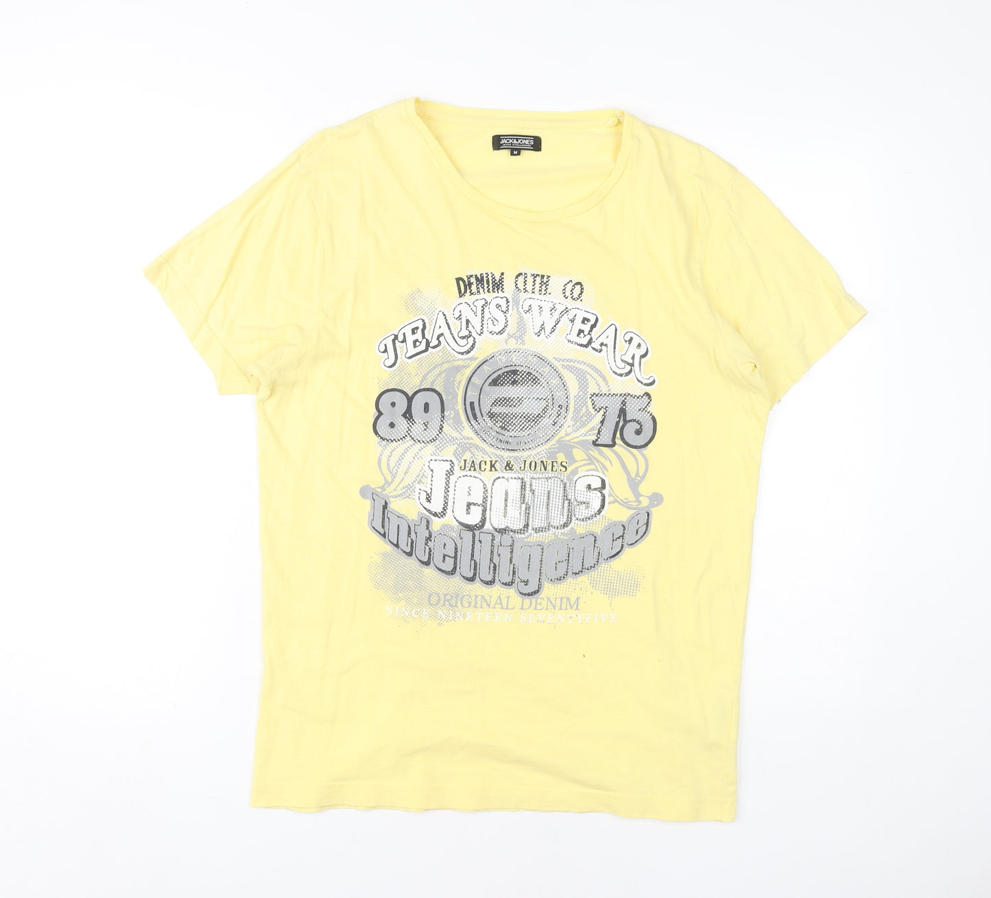 Jack & Jones Men's Yellow Graphic Print T-Shirt M