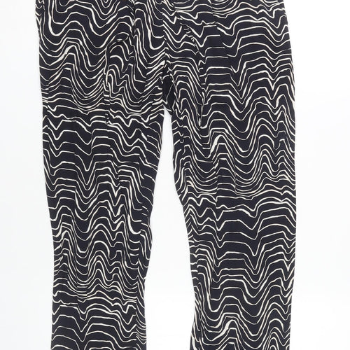 Jigsaw Women’s Black Geometric Trousers Size 8