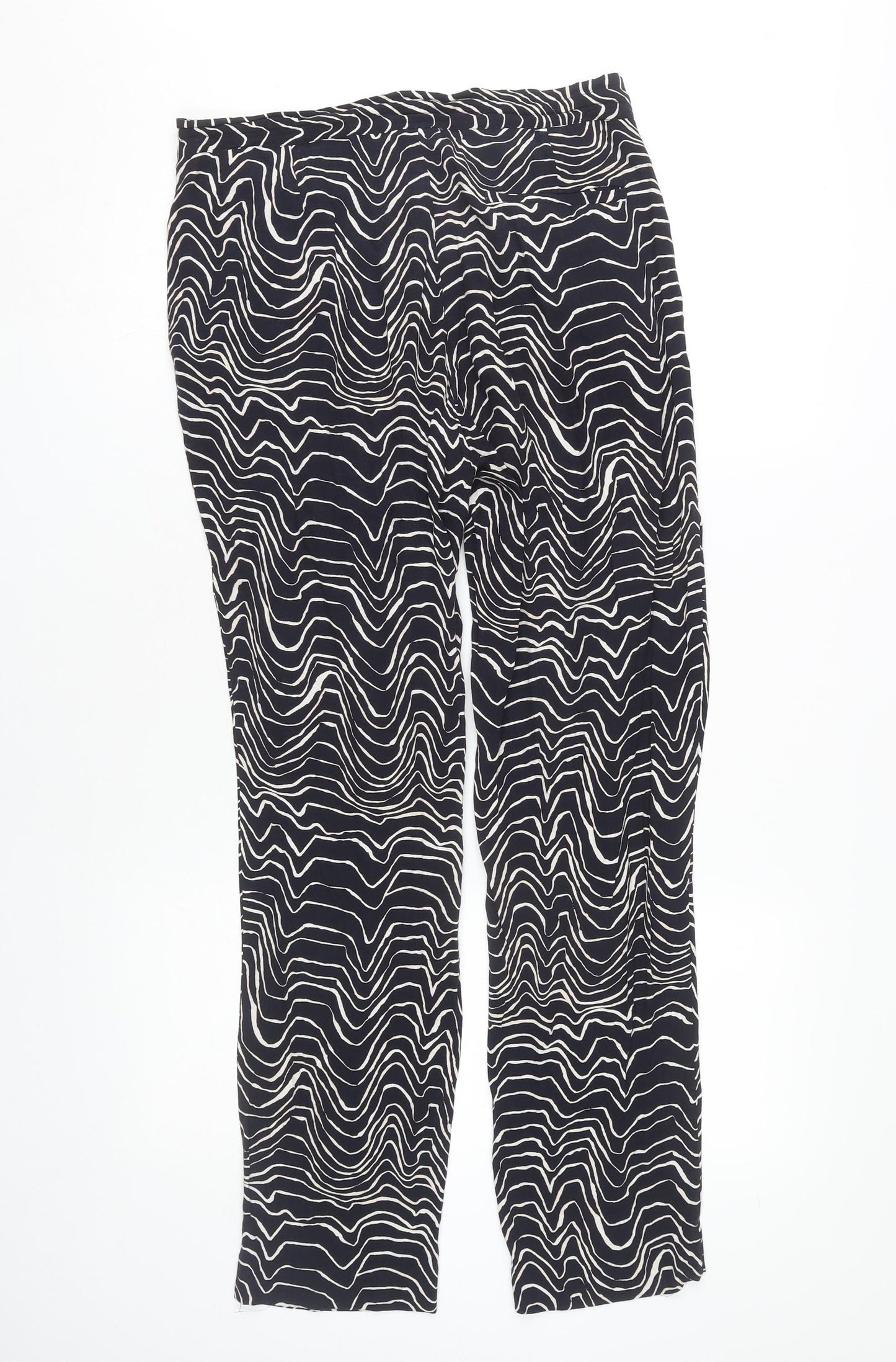 Jigsaw Women’s Black Geometric Trousers Size 8