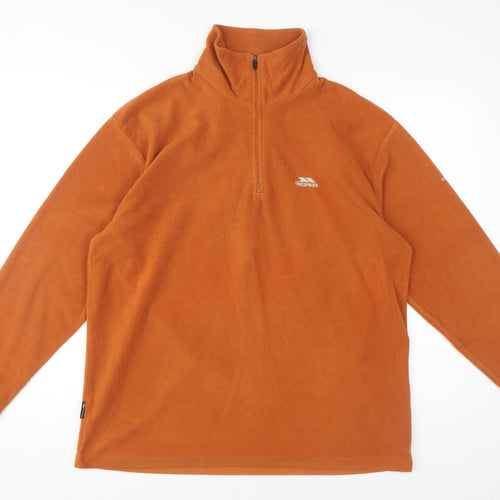 Trespass Men's Orange 1/4 Zip Fleece Sweatshirt M