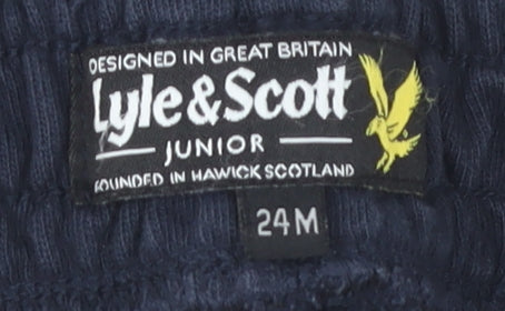 Lyle & Scott Boys Blue Shorts, 2 Years, Elastic Waist