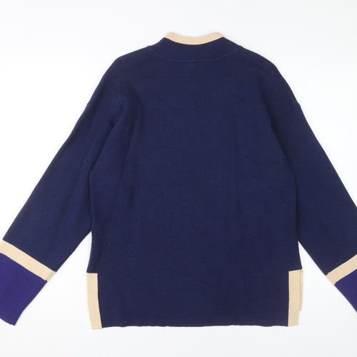 Jasper Conran Women's Blue Pullover Size M Mock Neck Jumper