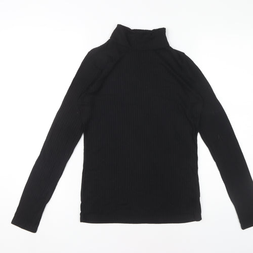 Next Women's Black Long Sleeve Roll Neck Top Size 8