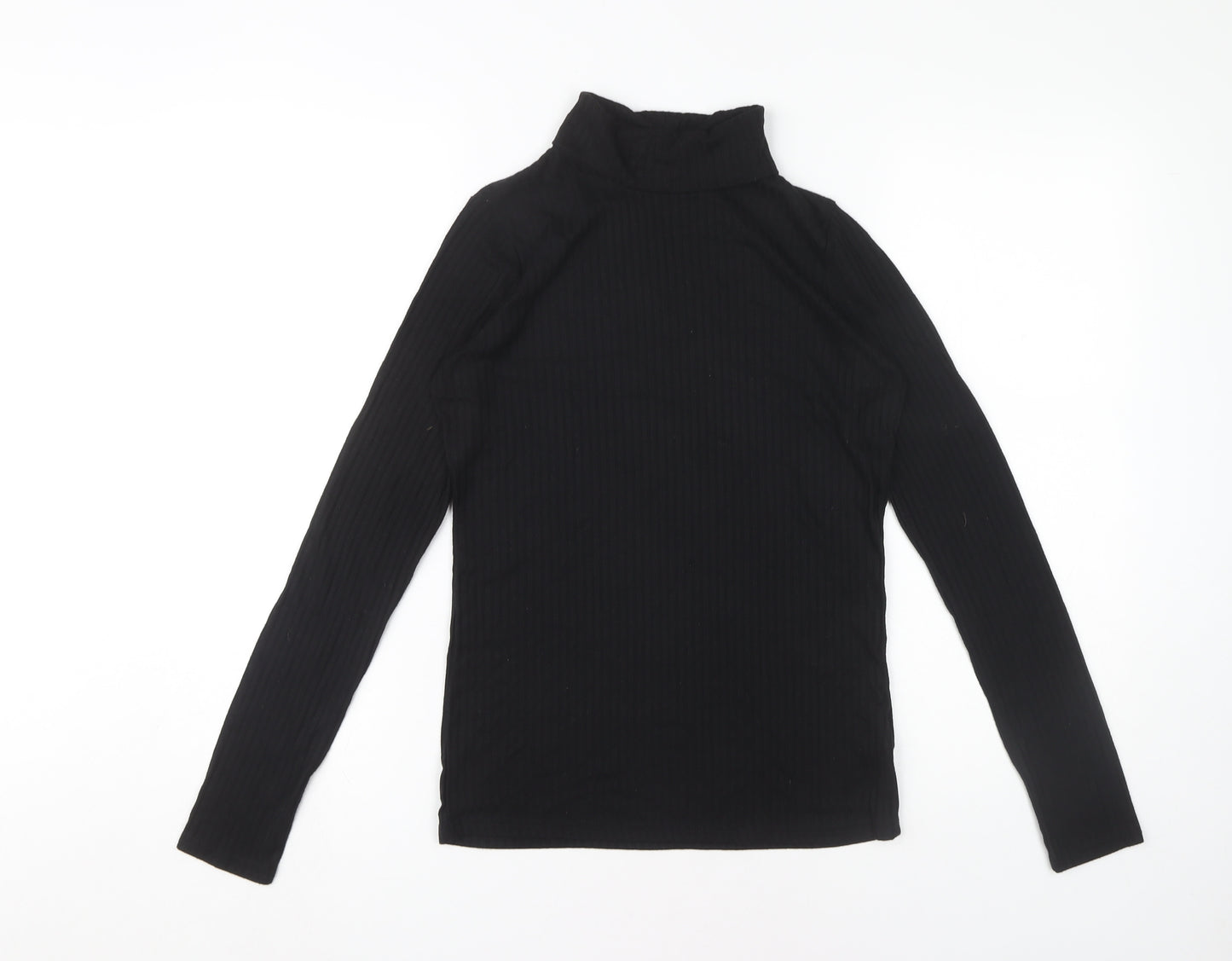 Next Women's Black Long Sleeve Roll Neck Top Size 8