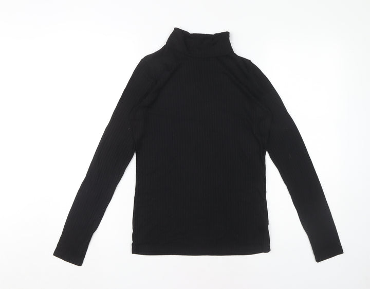 Next Women's Black Long Sleeve Roll Neck Top Size 8