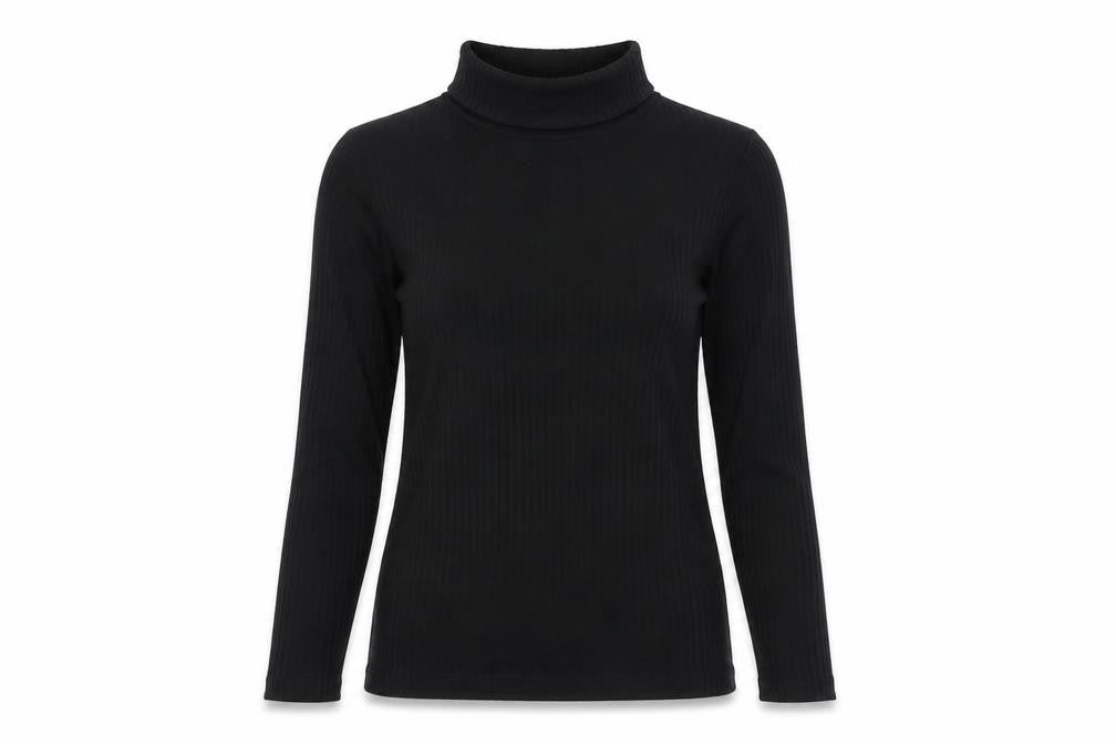 Front view of Next Women's Black Long Sleeve Roll Neck Top, size 8