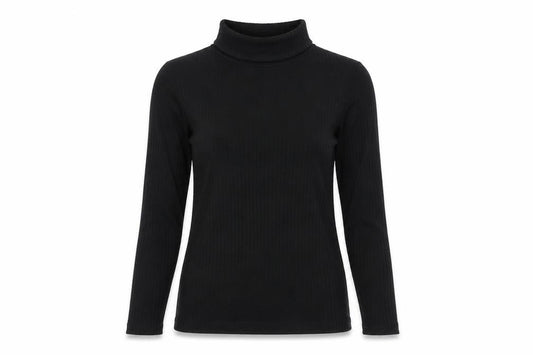 Front view of Next Women's Black Long Sleeve Roll Neck Top, size 8