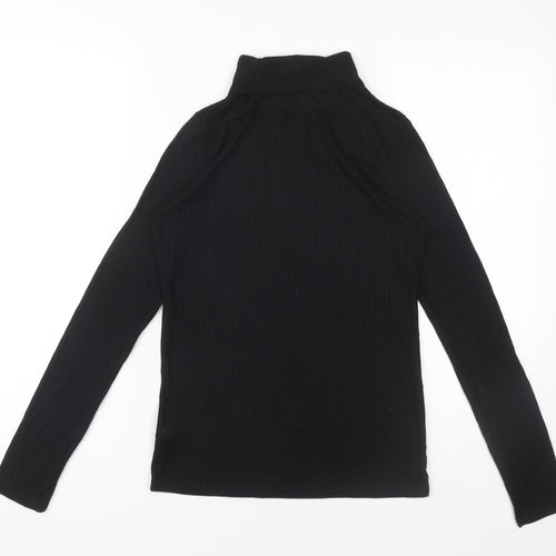Next Women's Black Long Sleeve Roll Neck Top Size 8