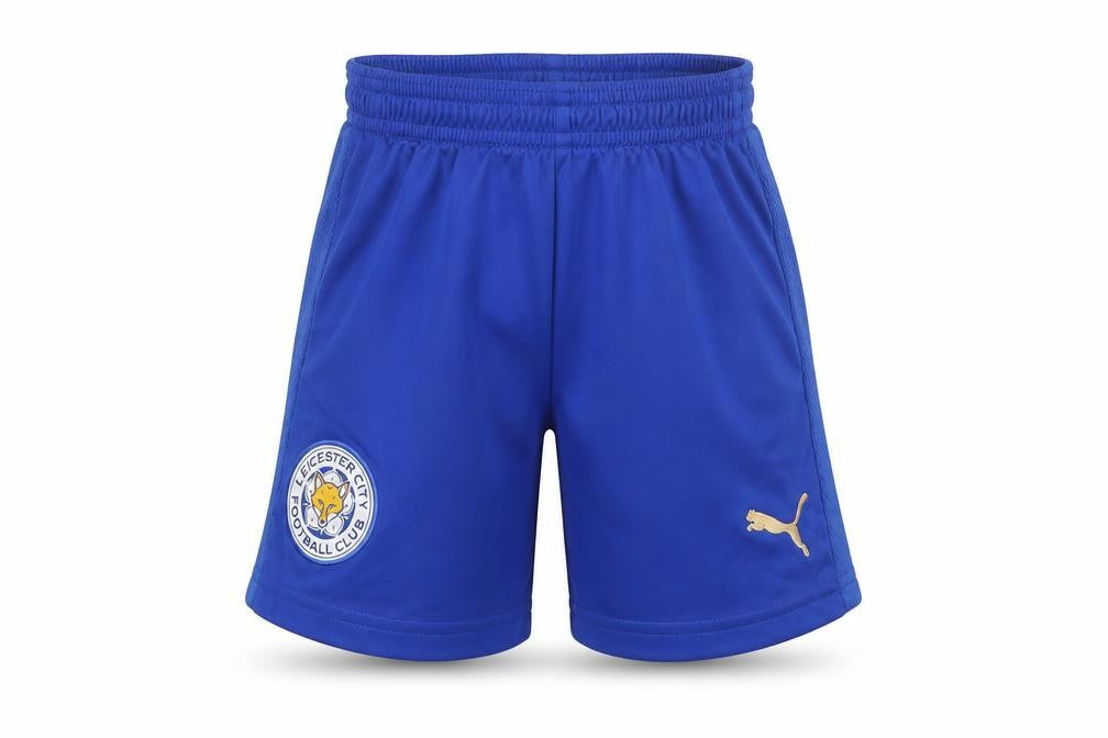 Front view of Puma boys’ blue football shorts 2-3 years