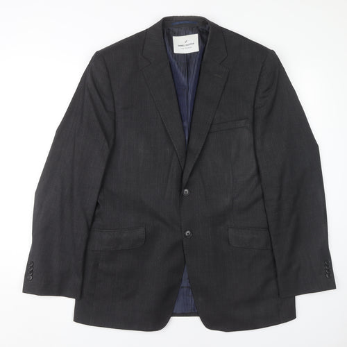 Daniel Hechter Men's Black Blazer Jacket Single-Breasted 40R