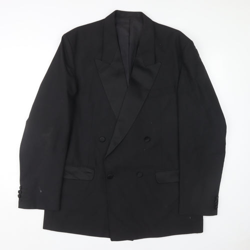 Centaur Men's Black 44 Long Double-Breasted Tuxedo Blazer