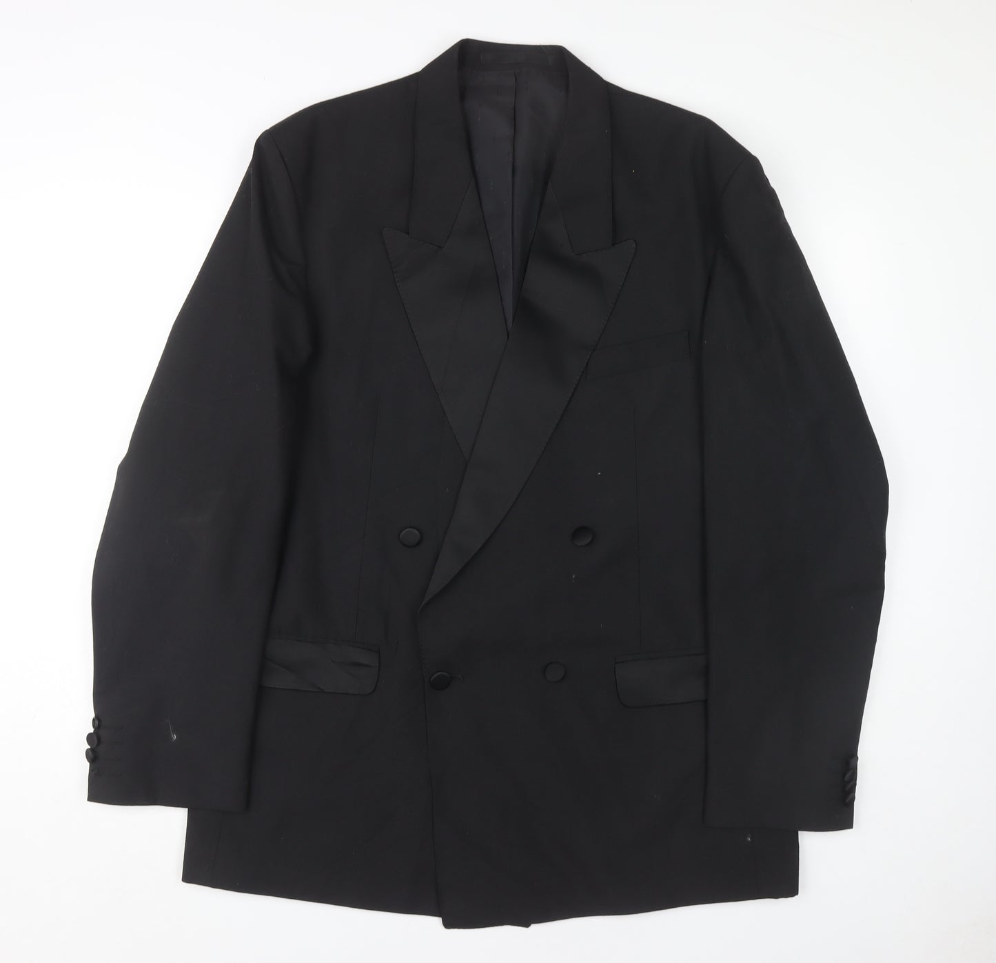 Centaur Men's Black 44 Long Double-Breasted Tuxedo Blazer