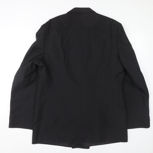 Centaur Men's Black 44 Long Double-Breasted Tuxedo Blazer