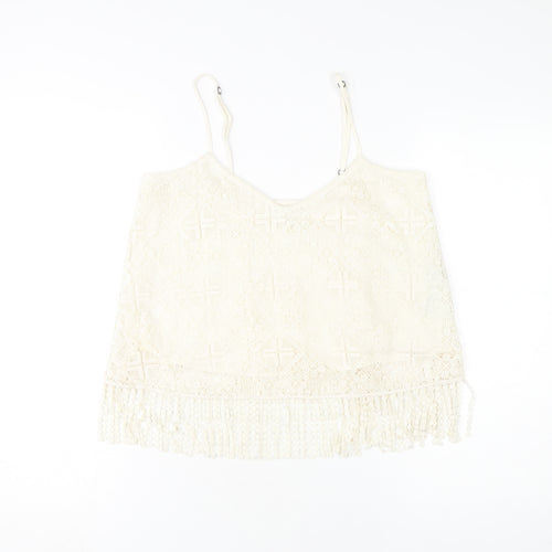Abercrombie & Fitch Women's Ivory Lace Camisole Tank