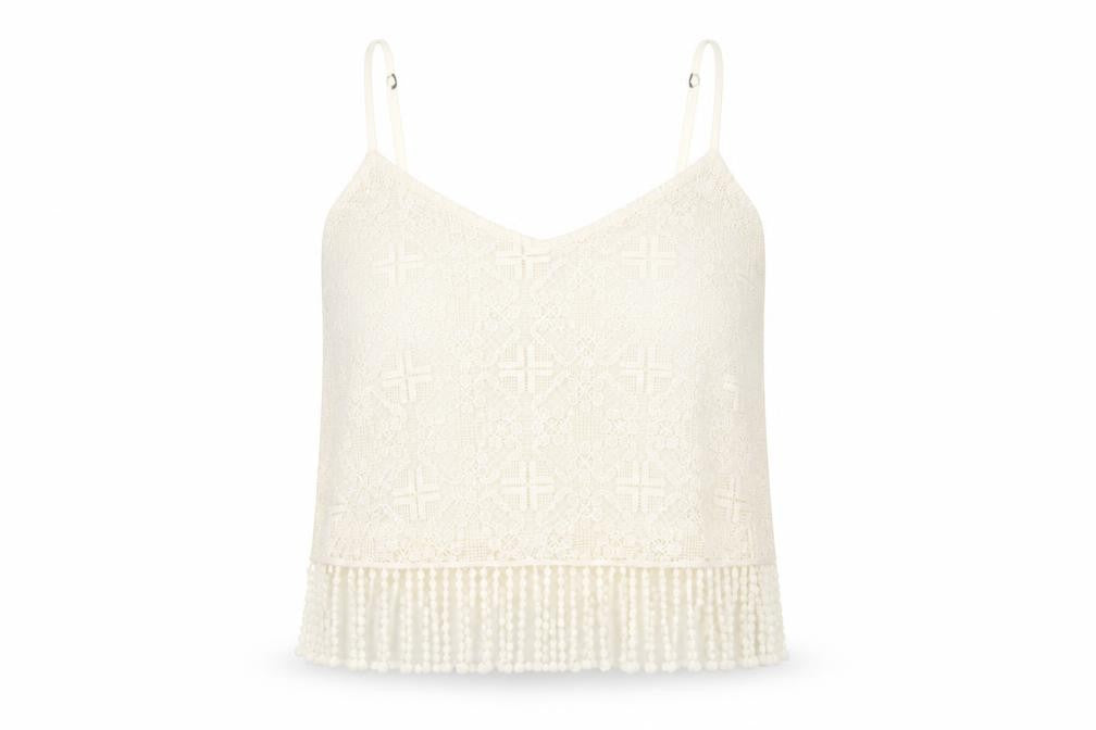 Abercrombie & Fitch Women's Ivory Lace Camisole Tank