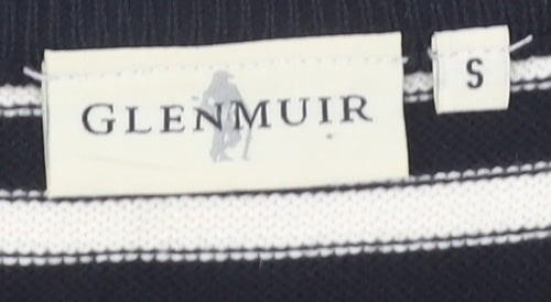Glenmuir Women's Black V-Neck Striped Pullover Jumper