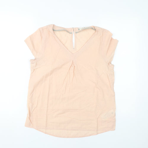 White Stuff Women's Pink Blouse UK 8 V-Neck
