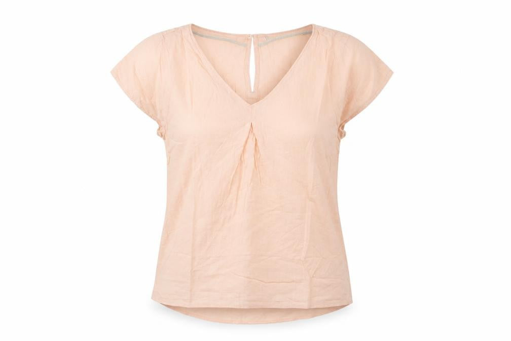 Front view of White Stuff Women's Pink Blouse UK 8 V-Neck