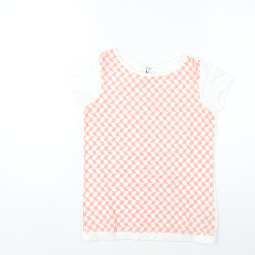 FatFace Women's White Geometric T-Shirt, Size 8