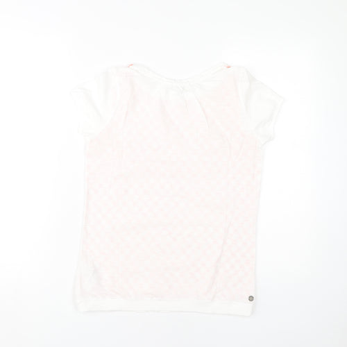 FatFace Women's White Geometric T-Shirt, Size 8