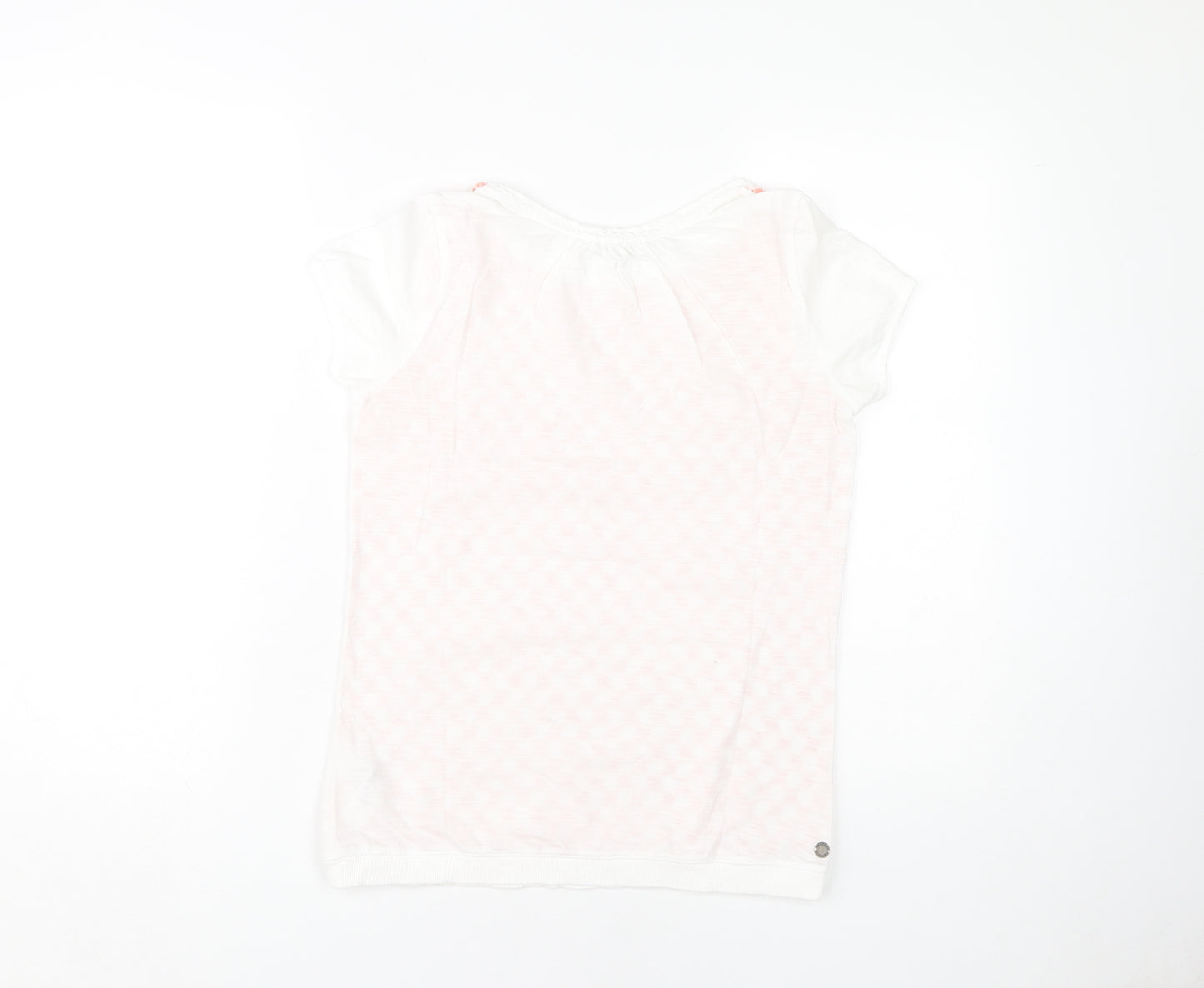 FatFace Women's White Geometric T-Shirt, Size 8