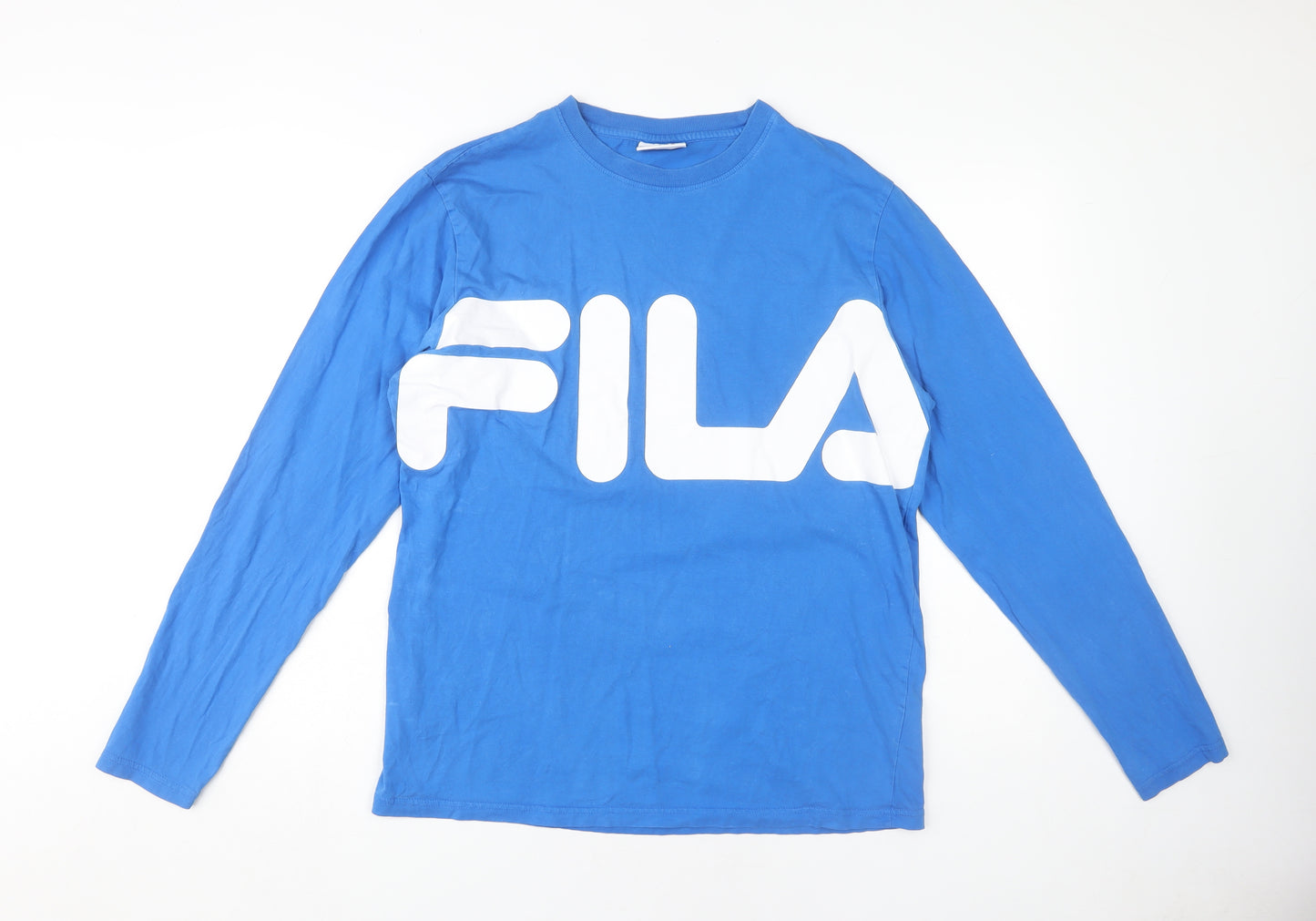FILA Blue Long Sleeve Unisex Cotton T-Shirt L
