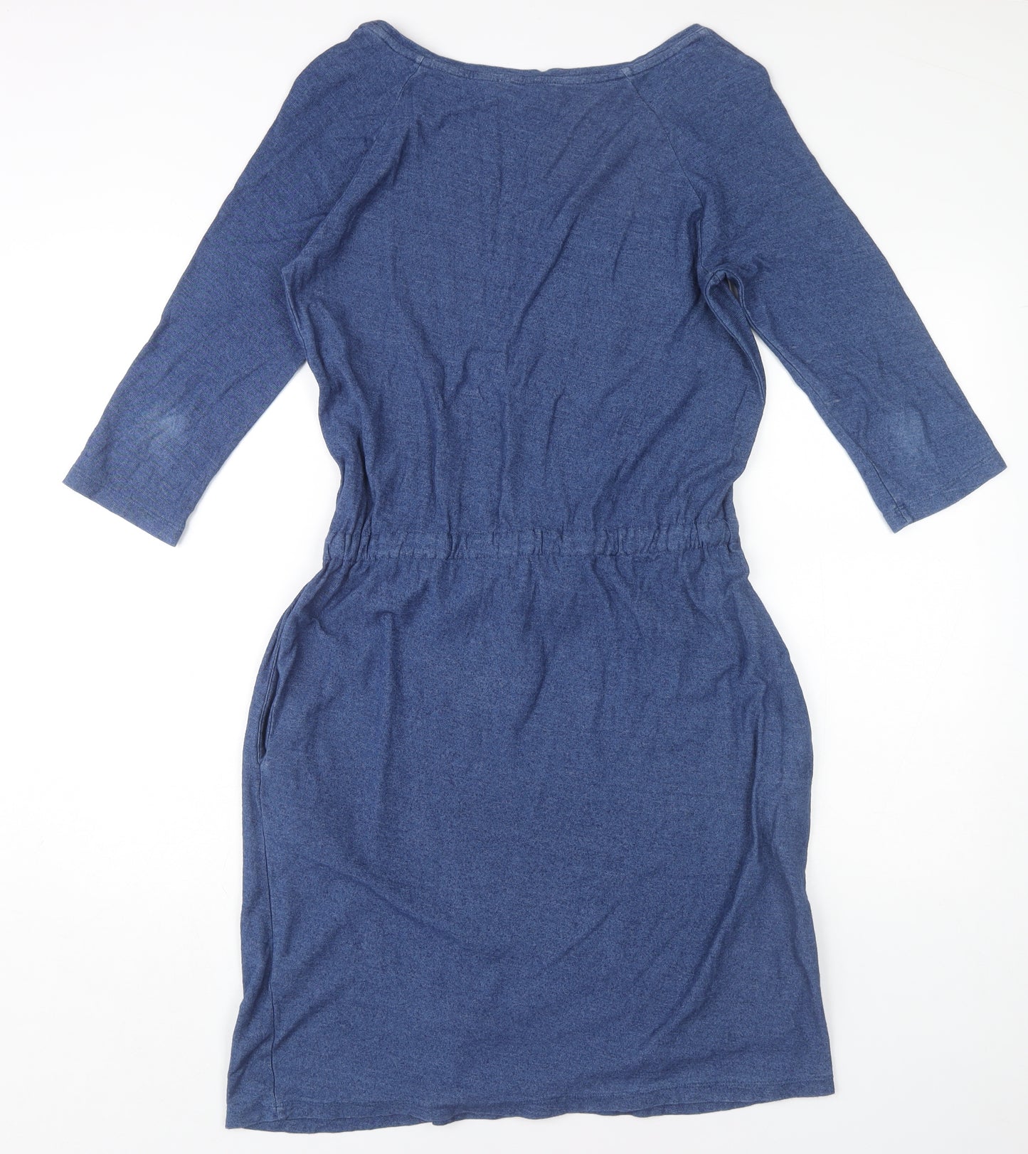 Boden Women's Blue Knee Length Cotton Shift Dress L
