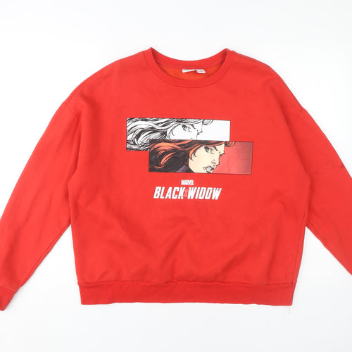 Marvel Unisex Red Black Widow L Graphic Sweatshirt