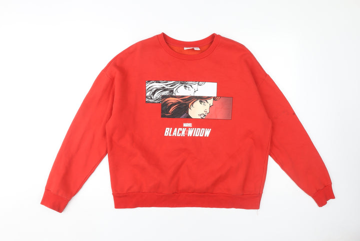 Marvel Unisex Red Black Widow L Graphic Sweatshirt