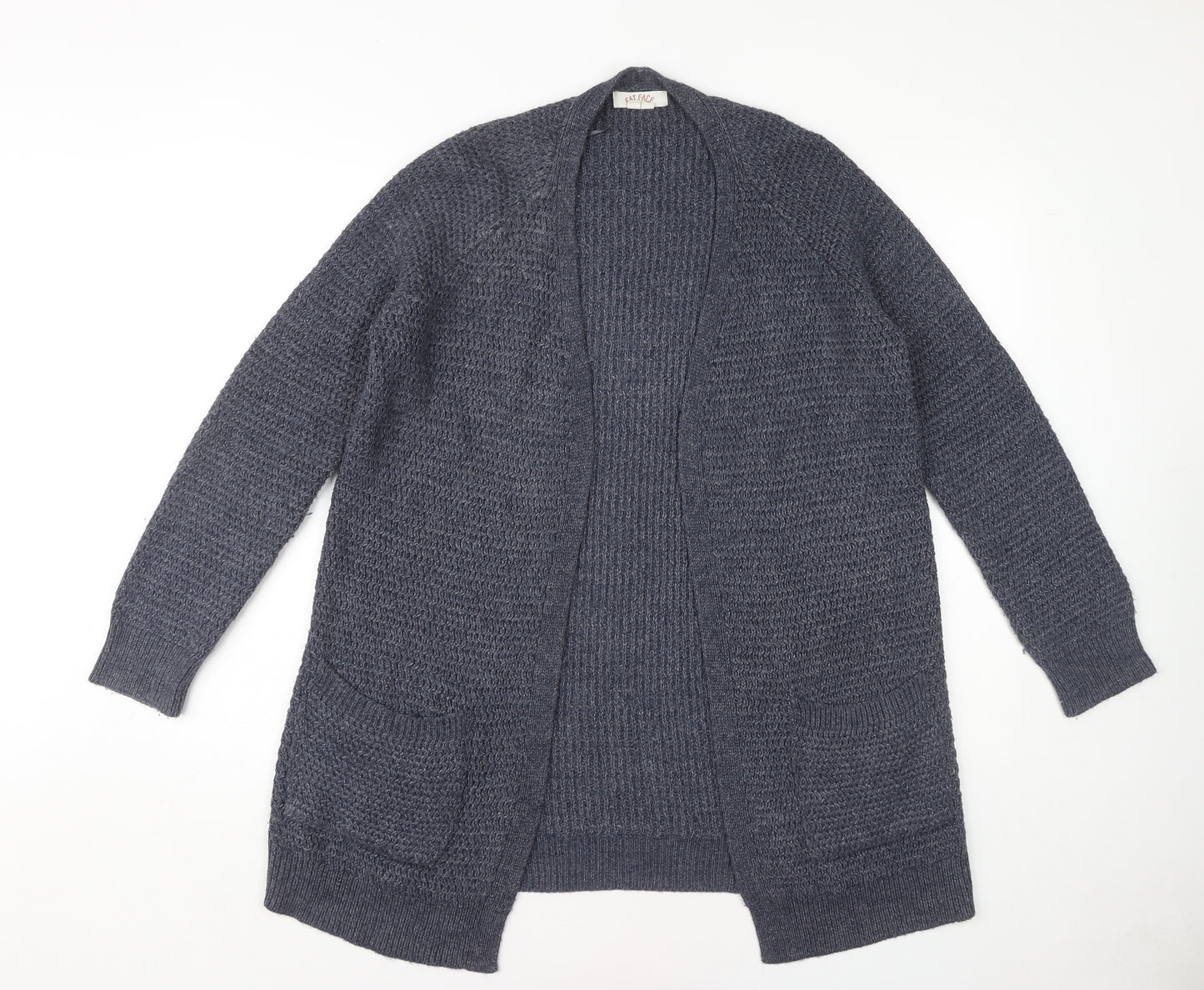 Fat Face Women’s Blue Open Front Cardigan - Size 8, Open-Knit
