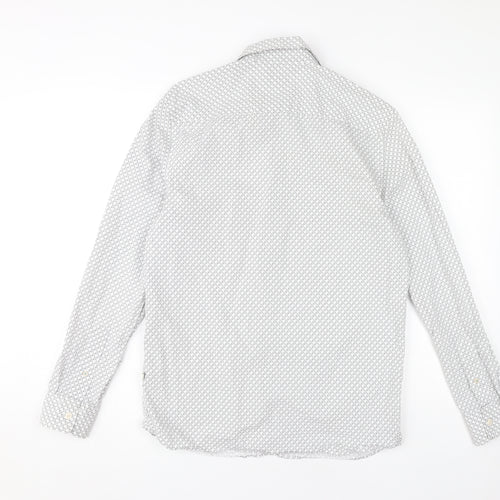 Ted Baker Men's White Geometric Dress Shirt S
