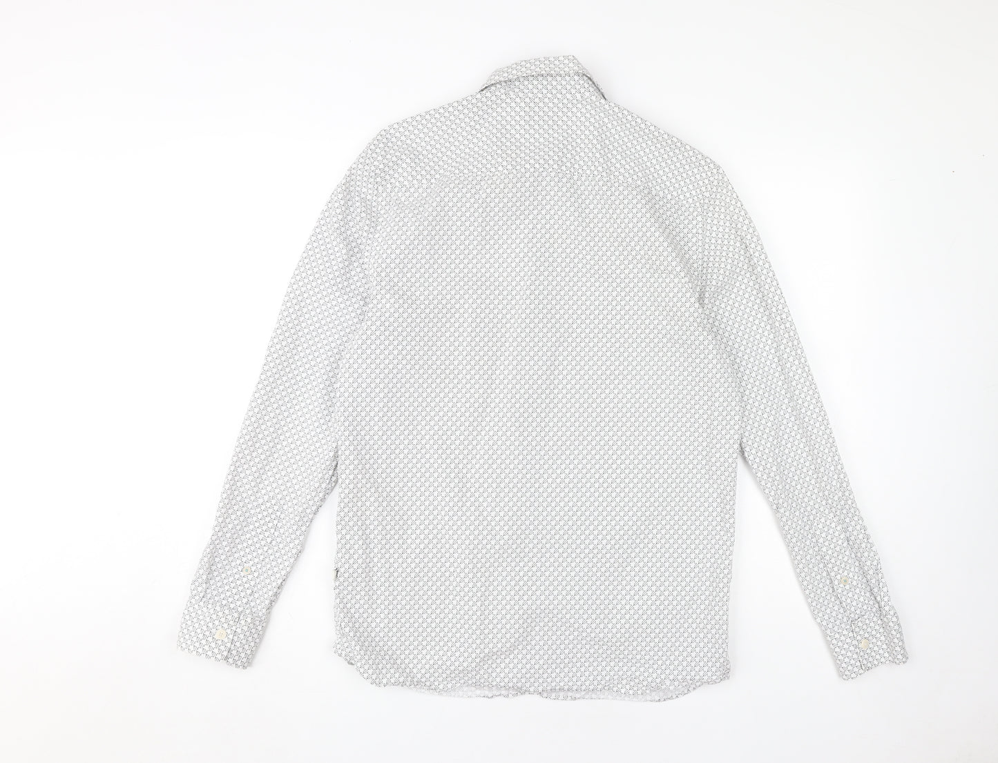 Ted Baker Men's White Geometric Dress Shirt S